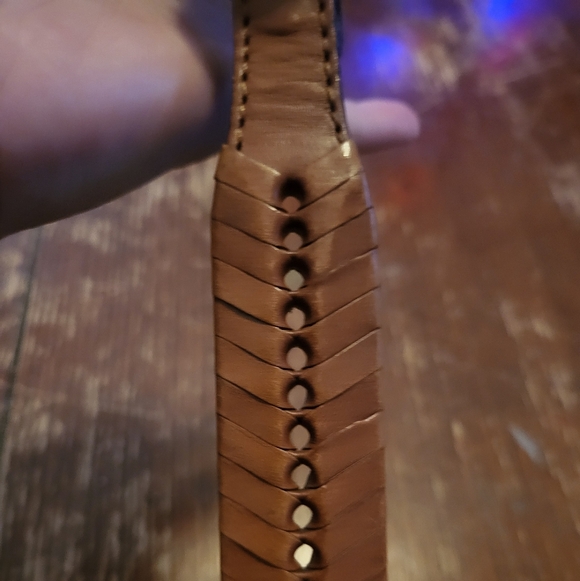 Brown Braided Leather Mens Belt, 34 - Picture 9 of 9